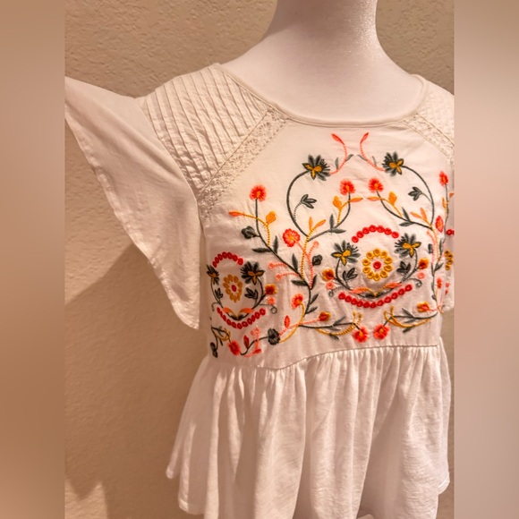 Lucky Brand White Embroidered Peplum Top – Size M - Picture 8 of 16